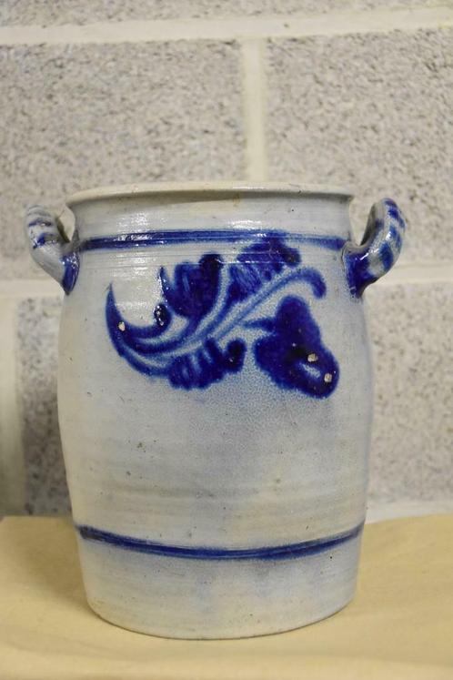Pot en grès avec décoration bleue en céramique, Antiquités & Art, Antiquités | Céramique & Poterie, Enlèvement