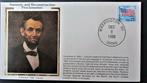FDC OP ZIJDE- PRESIDENTEN- PRESIDENT ABRAHAM LINCOLN, Ophalen of Verzenden, Gestempeld, Overige thema's