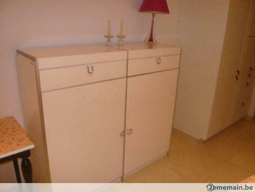 Meuble buffet blanc 2 tiroirs, 2 grandes portes et rangement, Huis en Inrichting, Kasten | Buffetkasten, Gebruikt, 100 tot 150 cm