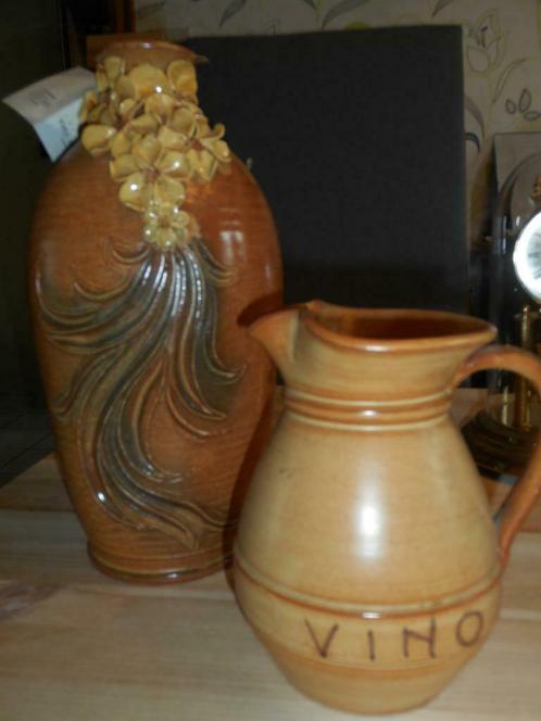 1 Cruche à vin, 3 vases et pots artisanaux, Huis en Inrichting, Keuken | Servies, Nieuw, Kom(men), Overige stijlen, Aardewerk