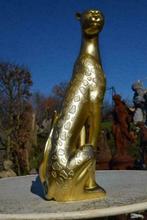 Panthère assise en résine patinée bronze, Enlèvement ou Envoi, Neuf