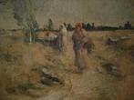 XIX°E. Joseph Charles FRANÇOIS °1851-1940 olie/doek veldweg, Antiek en Kunst, Kunst | Schilderijen | Klassiek, Ophalen
