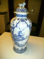 Vase en poterie antique/vintage (DS135-a), Maison & Meubles, Bleu, Utilisé, Moins de 50 cm, Enlèvement ou Envoi