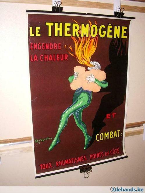 Affiche médicinale Le Thermogène, signée L. Cappiello 1939, Collections, Collections Autre, Utilisé, Envoi