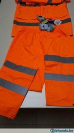 kleding fluorecerende regenbroek en fluorecerende regenjas, Nieuw