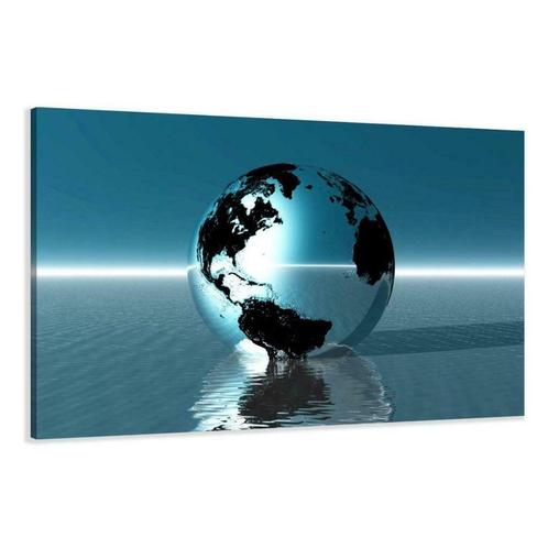 Nieuw canvas schilderij Wereldbol Wereldkaart 120 x 80 cm, Antiek en Kunst, Kunst | Schilderijen | Abstract, Verzenden