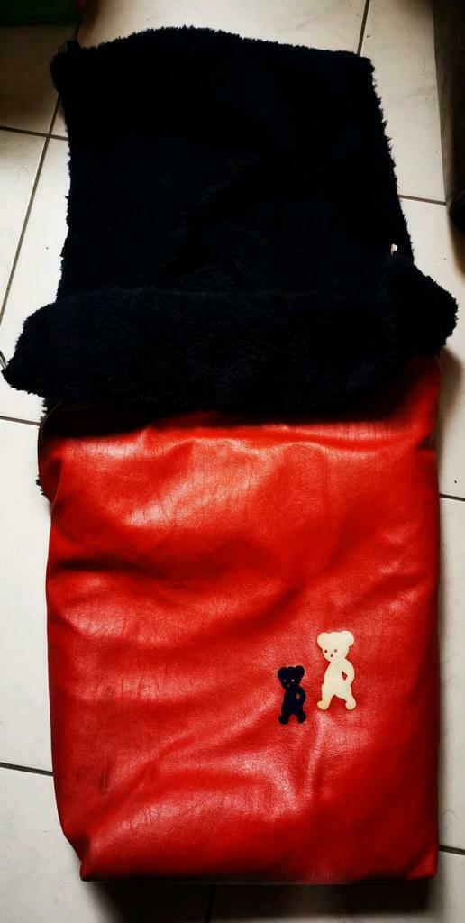 Vintage 70's retro buggy bag gewatteerd met imitatie leder, Kinderen en Baby's, Buggy's, Gebruikt, Overige merken, Voetenzak, Ophalen of Verzenden