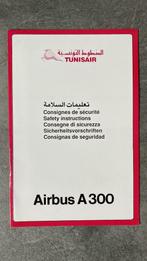 Safety cards - Tunisair A300/A320/737, Verzamelen, Luchtvaart en Vliegtuigspotten, Ophalen of Verzenden, Zo goed als nieuw, Overige typen