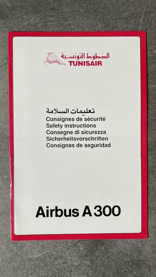 Safety cards - Tunisair A300/A320/737, Verzamelen, Luchtvaart en Vliegtuigspotten, Zo goed als nieuw, Overige typen, Ophalen of Verzenden