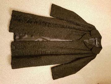 Zwarte bontmantel Swakara, Enlèvement ou Envoi, Comme neuf, Taille 46/48 (XL) ou plus grande, Noir