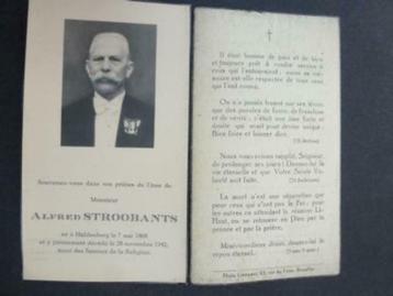 carte de mort Stroobants Alfred  Huldenberg 7 mai 1868 + Hu, Envoi, Image pieuse