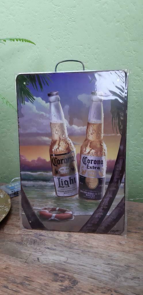 Nieuwe metalen plaat Corona bier, Verzamelen, Merken en Reclamevoorwerpen, Nieuw, Reclamebord, Verzenden