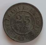 Belgium 1915 - 25 Ct Zink/Duitse bezetting/Albert I-Mor 433, Postzegels en Munten, Munten | België, Losse munt, Verzenden