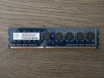 RAM Nanya 2GB 2Rx8 PC3 DDR3 10600U 1333Mhz beschikbaar voor biedingen