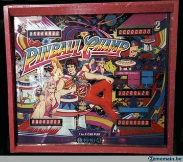 Recherche Backglass Pinball Champ Zaccaria beschikbaar voor biedingen
