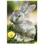 Paasdecoratie konijn glitter zilver polystone 13 cm, Diversen, Pasen, Nieuw, Ophalen of Verzenden