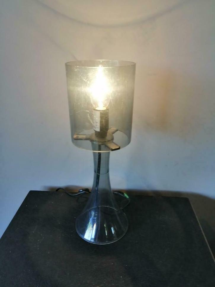 Pop-Art grijze lamp 1980's, Huis en Inrichting, Lampen | Tafellampen, Ophalen of Verzenden