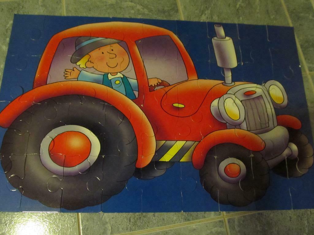Vloerpuzzel - grote puzzel tractor 36 stukken, Ophalen of Verzenden, 10 tot 50 stukjes, Zo goed als nieuw, 4 tot 6 jaar