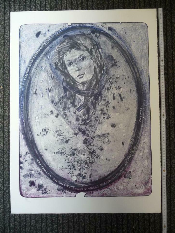 WIM VAN REMORTEL - MOOIE LITHO - ORIGINEEL GESIGNEERD, Antiek en Kunst, Kunst | Litho's en Zeefdrukken, Ophalen of Verzenden
