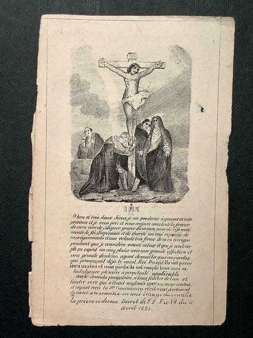 Heiligenprentje IHS - CHRISTUS AAN. HET KRUIS - 1847, Verzamelen, Bidprentjes en Rouwkaarten, Bidprentje, Verzenden