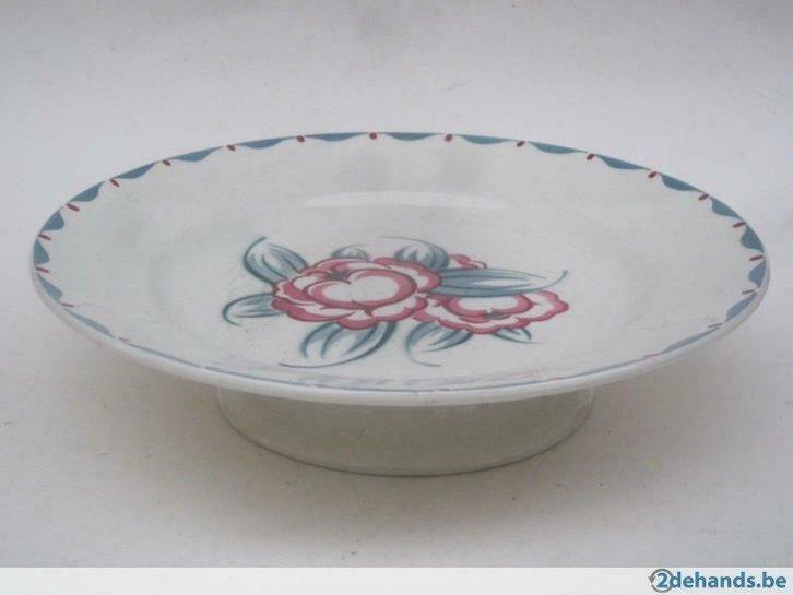 Mooie retro  taartschaal - Boch Frères - Alice - art déco, Antiek en Kunst, Antiek | Keramiek en Aardewerk, Ophalen