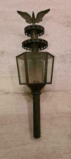 Grote Antieke Koperen Koetslamp met Adelaar uit 1920, Antiek en Kunst, Ophalen of Verzenden
