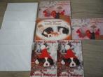 5 kerst- nieuwjaarskaarten (dieren) met bijhorende enveloppe, Verzamelen, Postkaarten | Dieren, Ophalen of Verzenden, Hond of Kat