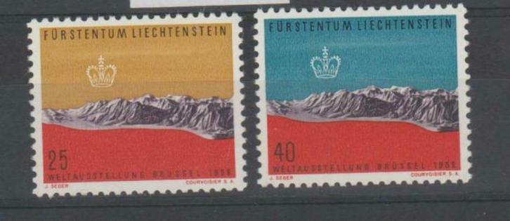 Liechtenstein 1958 Internationale EXPO'58 Brussel **, Postzegels en Munten, Postzegels | Europa | Overig, Postfris, Overige landen