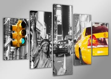 Nieuw * 5 Luik van Canvas * Taxi New York 80x160cm