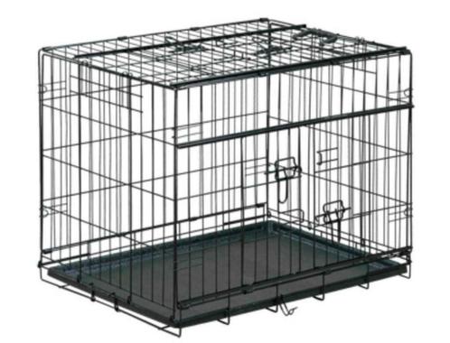 Hondenbench Met Schuifdeuren Zwart S, Dieren en Toebehoren, Hondenhokken, Nieuw, Hondenkennel, Minder dan 65 cm, Minder dan 75 cm