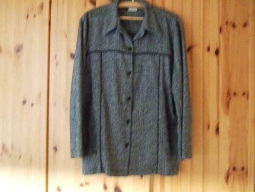 grijs wollen vintage vestje in tweed stof, Kleding | Dames, Jasjes, Kostuums en Pakken, Gedragen, Maat 46/48 (XL) of groter, Grijs