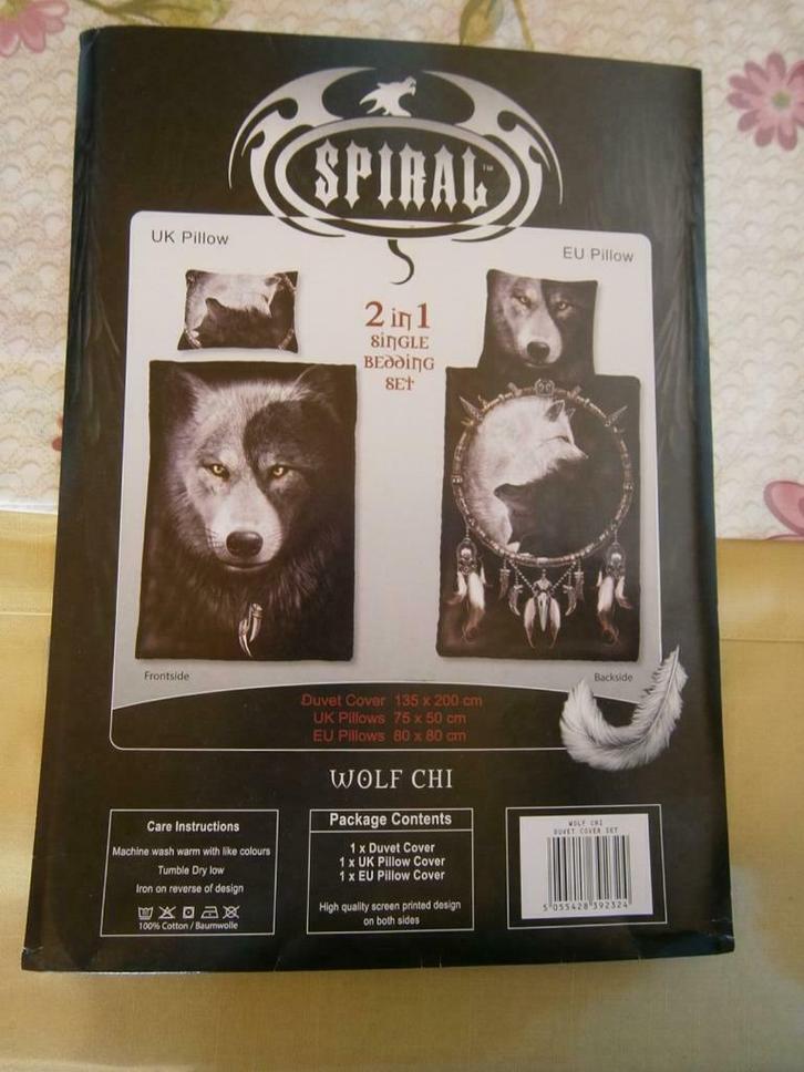 1 pers dekbedovertrek spiral wolf chi met slopen, Huis en Inrichting, Slaapkamer | Beddengoed, Nieuw, Dekbedovertrek, Eenpersoons