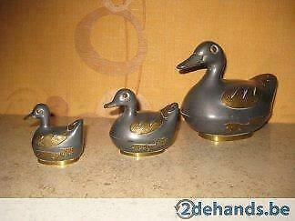 Set van 3 eenden in tin