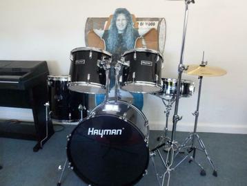 NIEUW drumstel HAYMAN PRO 5-delig,simbalen stoel beschikbaar voor biedingen