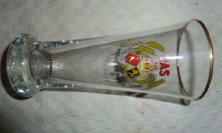 #B Bier glas DAS ALE - HOUGAERDE " fluitje ", Verzamelen, Glas en Drinkglazen, Nieuw, Bierglas, Ophalen of Verzenden
