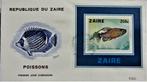 FIRST DAY COVERS- THEMA VISSEN- ZAÏRE BLAADJE, Postzegels en Munten, Ophalen of Verzenden, Gestempeld, Dier of Natuur