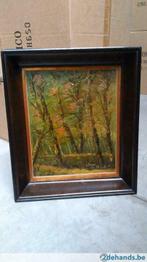 Schilderij bomen met handtekening