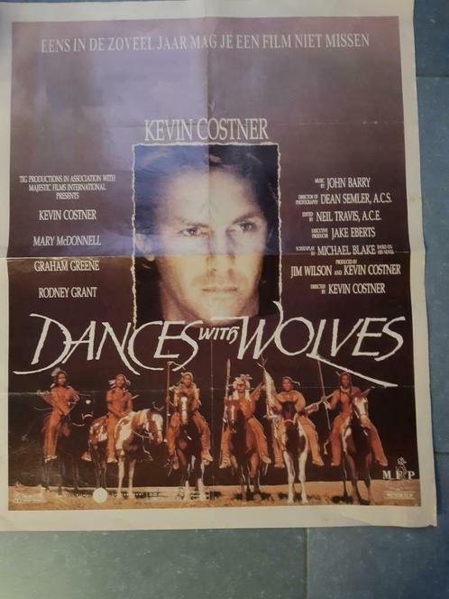 Vintage poster Dances with Wolves – Kevin Costner, Verzamelen, Posters, Gebruikt, Film en Tv, Deurposter of groter, Rechthoekig Staand