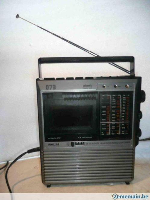 radio k7  philips - 22ar073-00 - mono, Audio, Tv en Foto, Tuners, Gebruikt, Ophalen of Verzenden