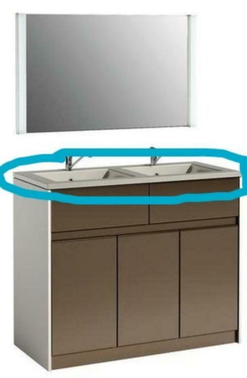 SOLDES: Duo design plan vasque en résine blanc "Modena", Bricolage & Construction, Sanitaire, Neuf, Lavabo, Enlèvement