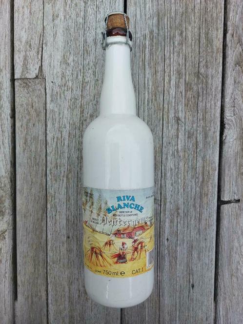 Oude bierfles Riva Blanche 75 cl (ongeopend), Verzamelen, Biermerken, Nieuw, Ophalen of Verzenden