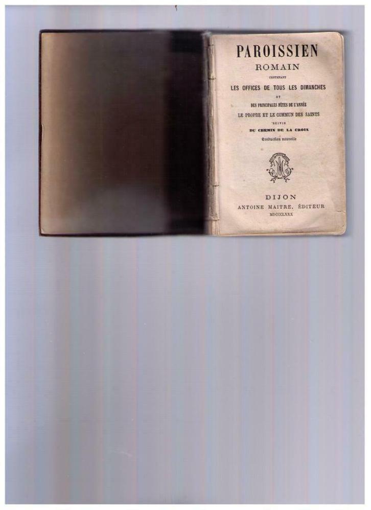 Romeins parochianenmissaal, LES OFFICES, Dijon 1880, Boeken, Godsdienst en Theologie, Gelezen, Christendom | Katholiek, Ophalen of Verzenden