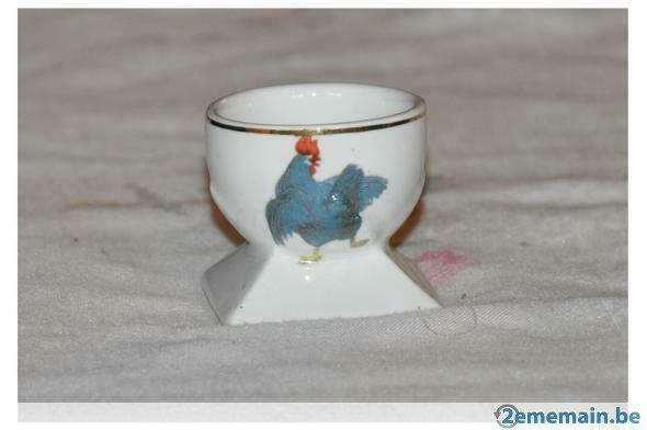 coquetier pied carré decor poule, Collections, Enlèvement ou Envoi, Utilisé