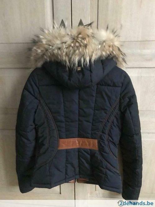 Froccella Jas met afneembaar bontkraag, Kleding | Dames, Jassen | Winter, Gedragen, Maat 36 (S), Blauw, Ophalen