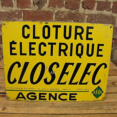 Antiek aarschuwingsbord Cloture Electrique   2019141, Antiquités & Art, Curiosités & Brocante, Enlèvement