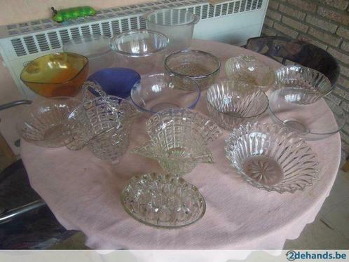kommen in glas - aantal 15 stuks, Huis en Inrichting, Keuken | Servies, Gebruikt, Schaal of Schalen, Glas, Ophalen of Verzenden