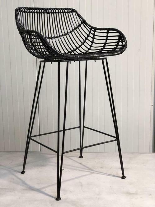 Rieten barkrukken, rotan barkrukken, ook geschikt voor horec, Huis en Inrichting, Barkrukken, Nieuw, 60 tot 90 cm, Metaal, Riet