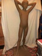 Adolphe DAENEN XL beeld meisje jong naakt enig exempl. 143cm, Antiek en Kunst, Ophalen