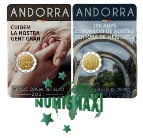 2x 2 euro Andorra 2021, Postzegels en Munten, Munten | Europa | Euromunten, 2 euro, Ophalen of Verzenden