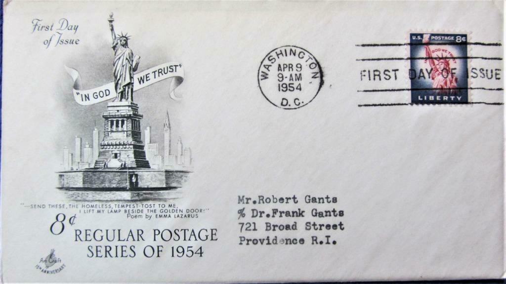 FDC - U.S.A.- KUNST- HET VRIJHEIDSBEELD, Ophalen of Verzenden, Gestempeld, Overige thema's